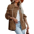 thumbnail image 2 of Langwyqu Spring Fall Women Turn-Down Collar Casual Jacket Zipper Coat With Pocket, 2 of 4
