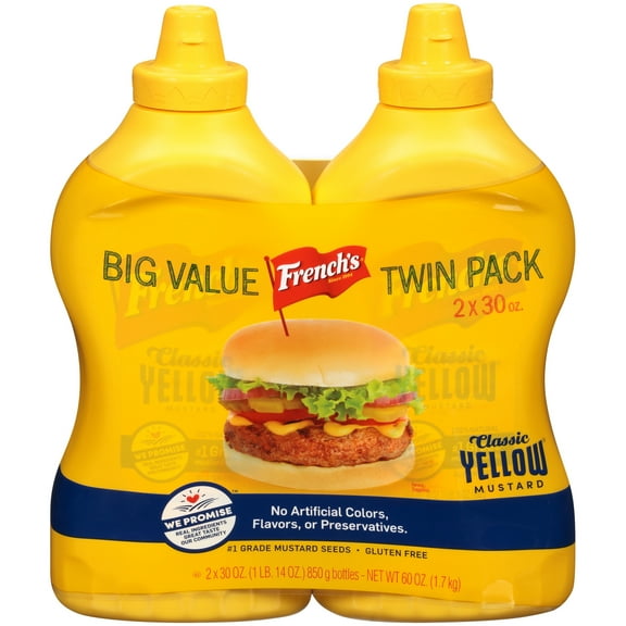 French's Two Pack Classic Yellow Mustard, 60 oz