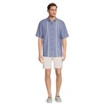 thumbnail image 2 of Cafe Luna Men’s Woven Linen Blend Printed Panels Short Sleeve Shirt, 2 of 5