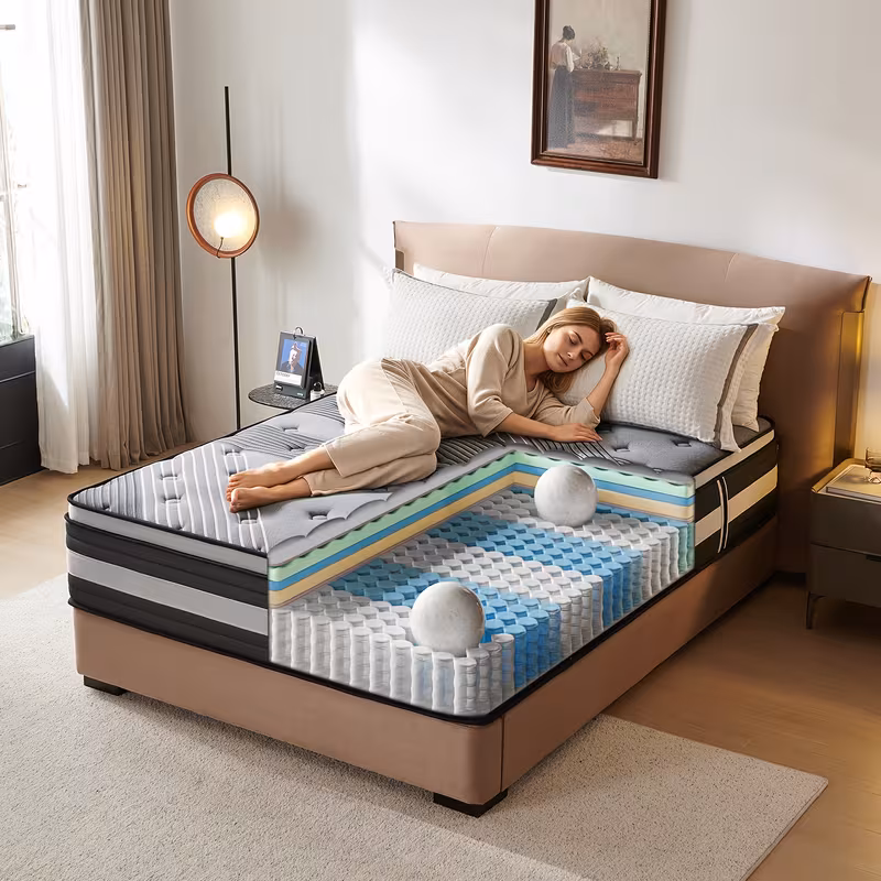TWIN XL-2 Size 12-Inch Medium Firm Hybrid Mattress in a Box, Euro Top with ActiveCool Gel Memory Foam for Pressure Relief & Motion Isolation, Fiberglass-Free, CertiPUR-US Certified