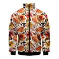 thumbnail image 3 of Chaqueta con estampado 3D de plantas y flores para hombre, abrigo de manga larga con estampado retro, chaquetas con cremallera de gran tamaño y personalidad para mujer, blusas de calle, 3 of 5
