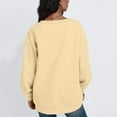 thumbnail image 6 of VISALY V Neck Pullover Sweater Tunic Sweatshirt Oversized Sweatshirt Casual Fleece Pullover Sweaters Cute Long Sleeve Shirts Tops Pullover Sweatshirts Half Zip Pullover Women Casual Sweatshirt Beige L, 6 of 6