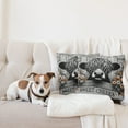 thumbnail image 4 of Ambesonne Rustic Throw Pillow Cover 2 Pack, Vintage Farmhouse Cow Cheeks, 18", Grey Black and Orange, 4 of 7