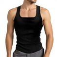 thumbnail image 2 of Tank Tops Men Lightweight Breathable Square Neck Slim Fit Muscle Sleeveless Shirt Athletic Workout Running Gym Tanks, 2 of 7