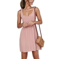 thumbnail image 4 of Women Summer Dress Sexy Scoop Neck Tie Shoulder Strap A-Line Skater Swing Mini Dress Sleeveless, 4 of 5