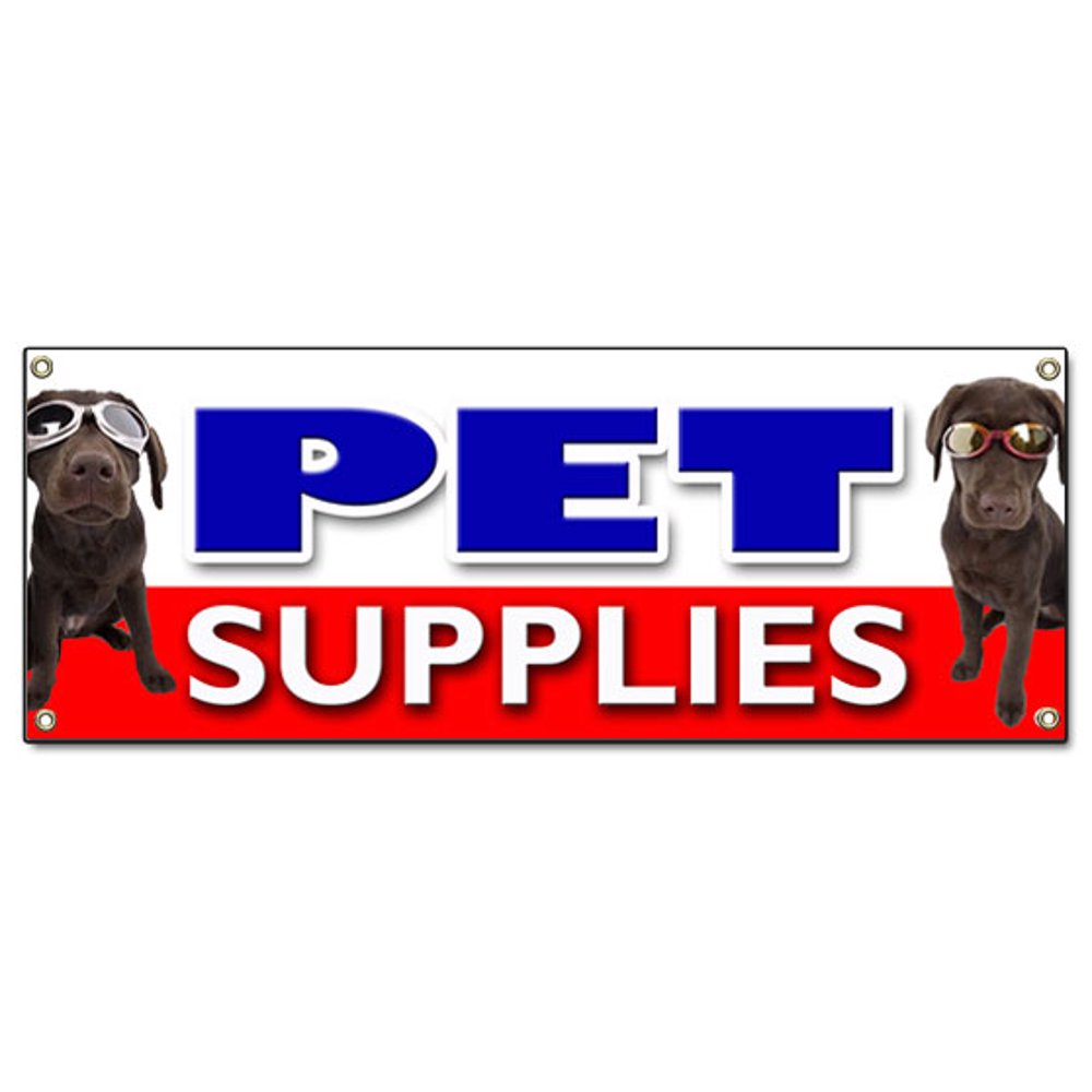 48"x120" PET SUPPLIES BANNER SIGN pets accessories fish bird cat dog