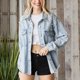 thumbnail image 1 of Pntutb moda mujer Casual bolsillos botón sólido borla diamantes de imitación manga larga tops chaqueta Denim abrigo Pntutb Pntutb-3246, 1 of 9