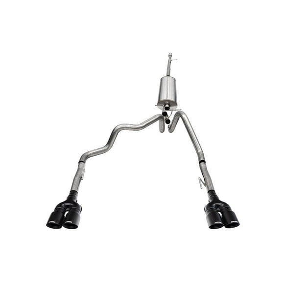 Corsa Performance Exhaust System Kit 21202BPC Sport Cat Back System; Stainless Steel; With Muffler; 3 Inch To 2-1/2 Inch Pipe Diameter; Single Exhaust With Quad Exit; Dual Rear Exit