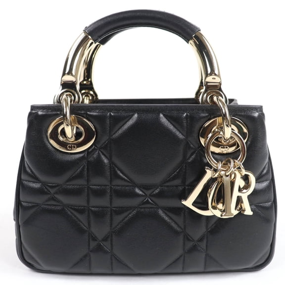 Pre-Owned Christian Dior Cannage Lady 95.22 Mini Lambskin 2-Way Handbag/Shoulder Bag,...