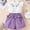 Purple, variant on TMOYZQ 2 Piece Toddler Girl Clothes Ruffle Floral Embroidery Shirt and Shorts Set
