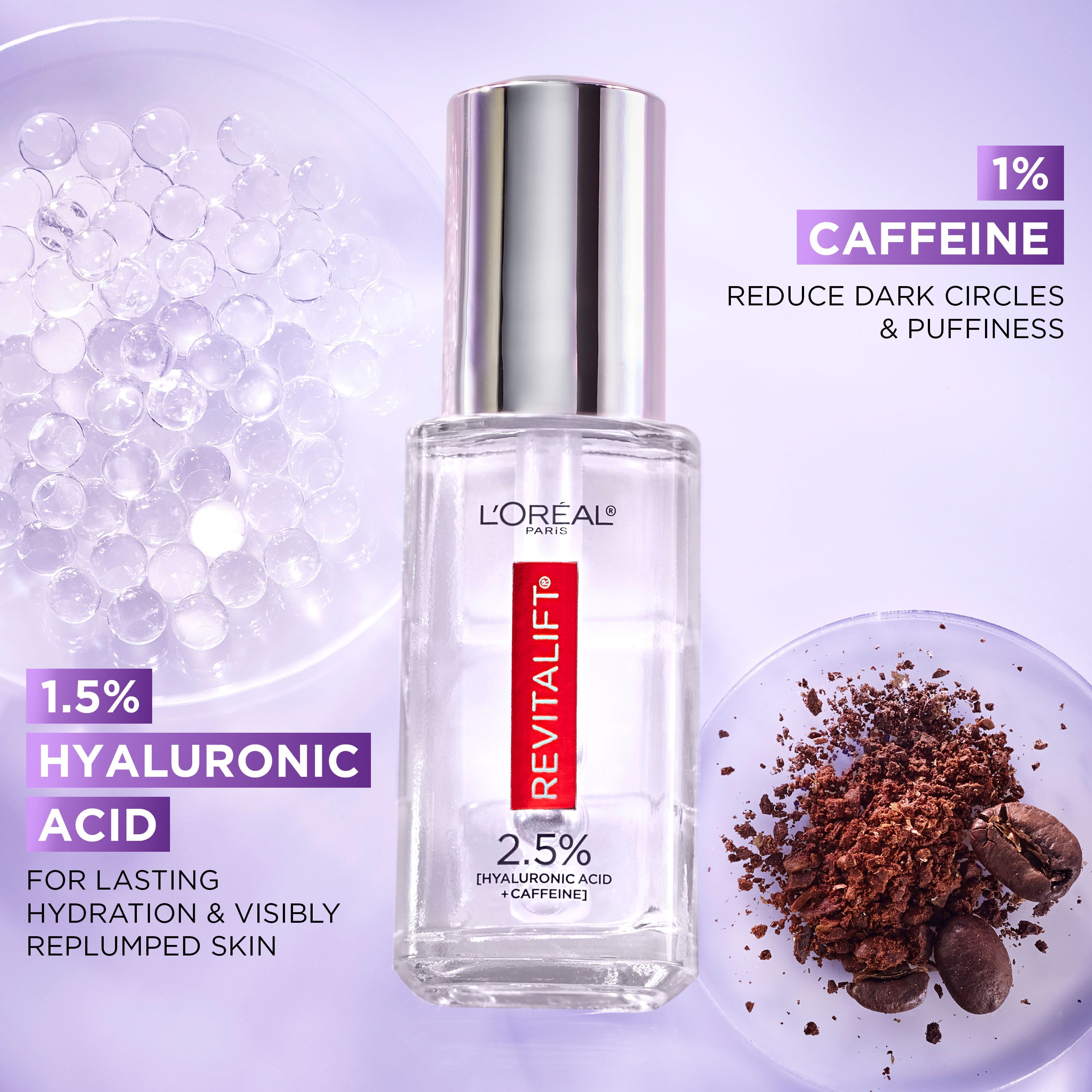 L'Oreal Paris Revitalift Caffeine Eye Serum, Replumps, 0.67 fl oz