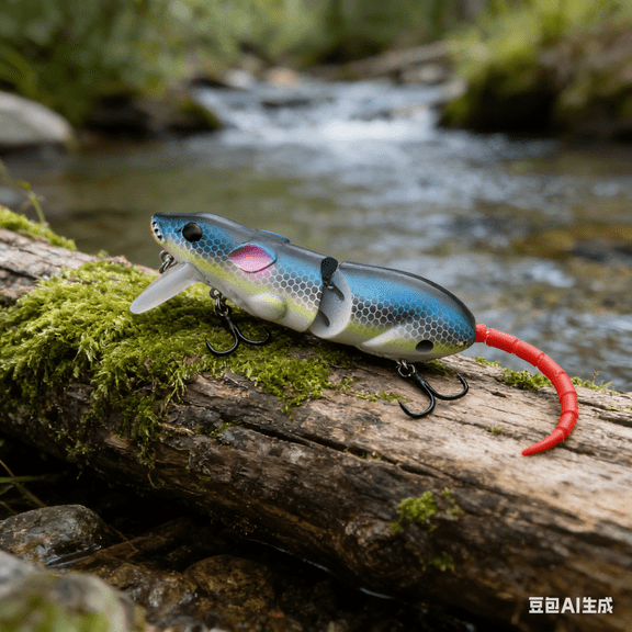 Bisitoy Topwater Mouse Fishing Lures Bass Trout Perch Lure Bionic Multi Jointed Mice Swimbait Hard Rat Fishing Baits Kit for Freshwater and Saltwater