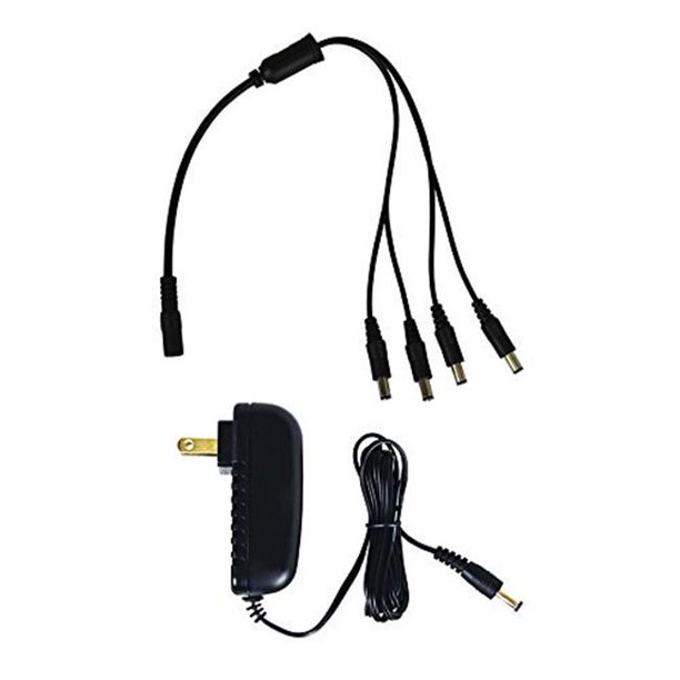 Security Camera Power Adapter with 4Way Power Splitter