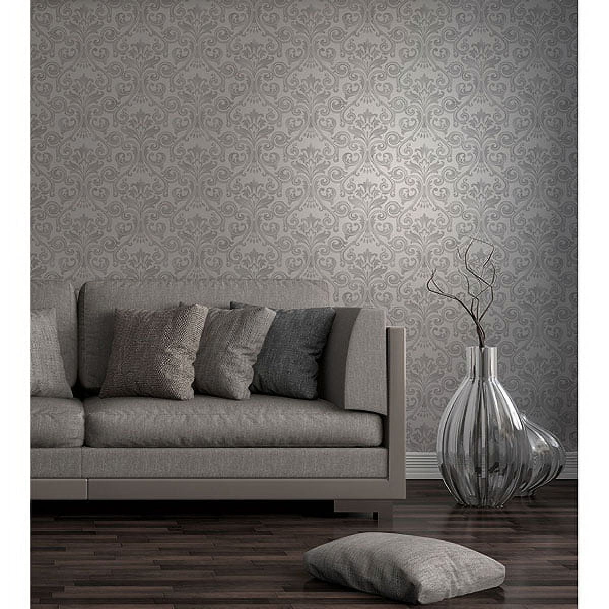 2900-41703 Wentworth Grey Damask Wallcovering Medley by Brewster at  Wallpaper Update