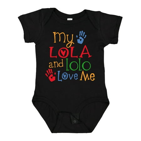 

Inktastic My Lola and Lolo Loves Me Grandchild Gift Baby Boy or Baby Girl Bodysuit