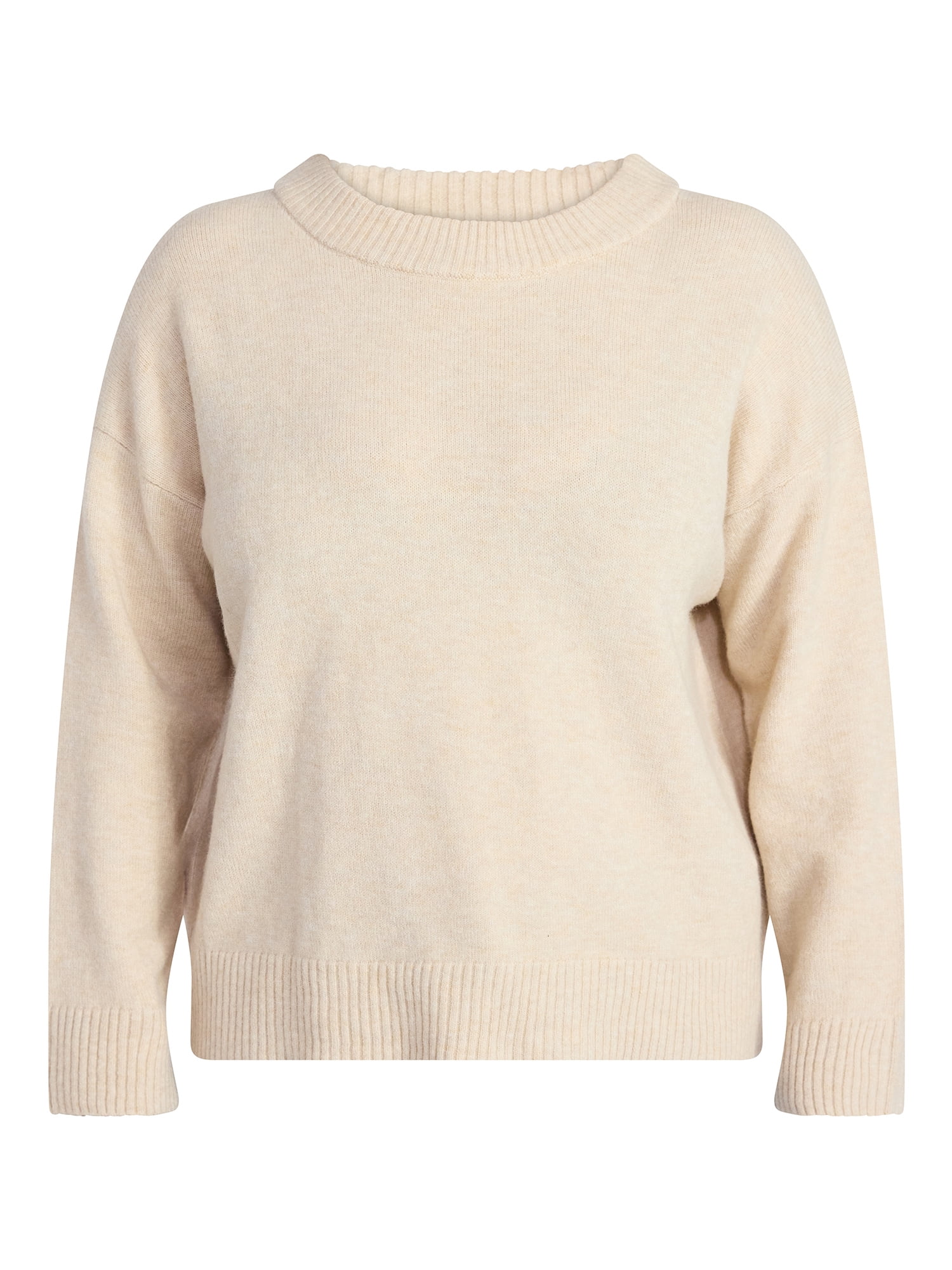 Terra & Sky Women's Plus Size Crewneck Pullover Sweater, Size 0X-5X