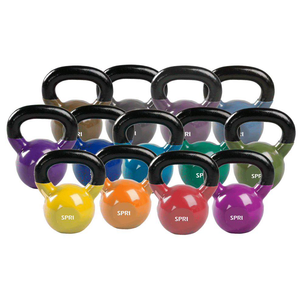 SPRI Deluxe Vinyl Kettlebell, 50 lbs, Single