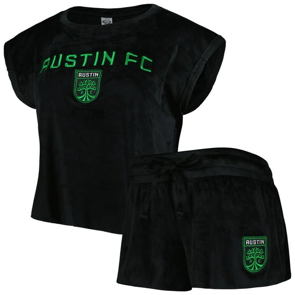 Women's Concepts Sport Black Austin FC Intermission Top and Shorts Sleep Set