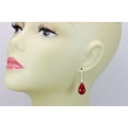 thumbnail image 3 of Sterling Silver Red Quartzite Earrings Teardrop Smooth Fat Rounded Briolette Dangle Style Drop Designed for Adult Women, 3 of 4