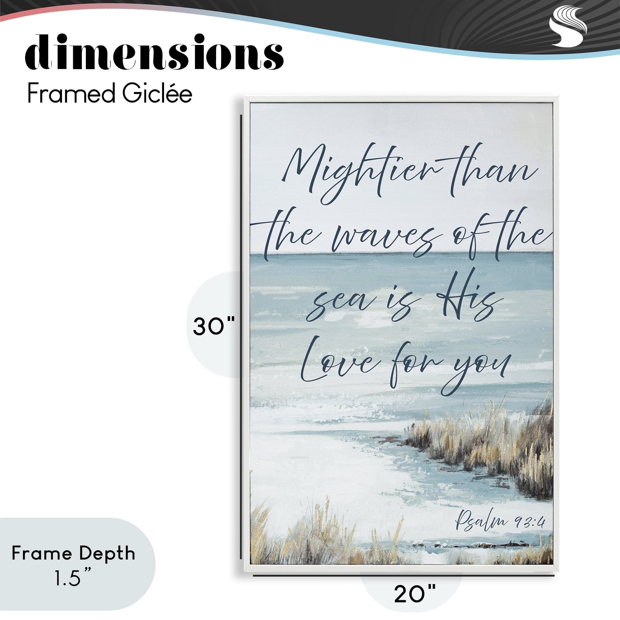 Stupell Industries Mightier Than The Waves White Framed Giclee Art, design by Patricia Pinto