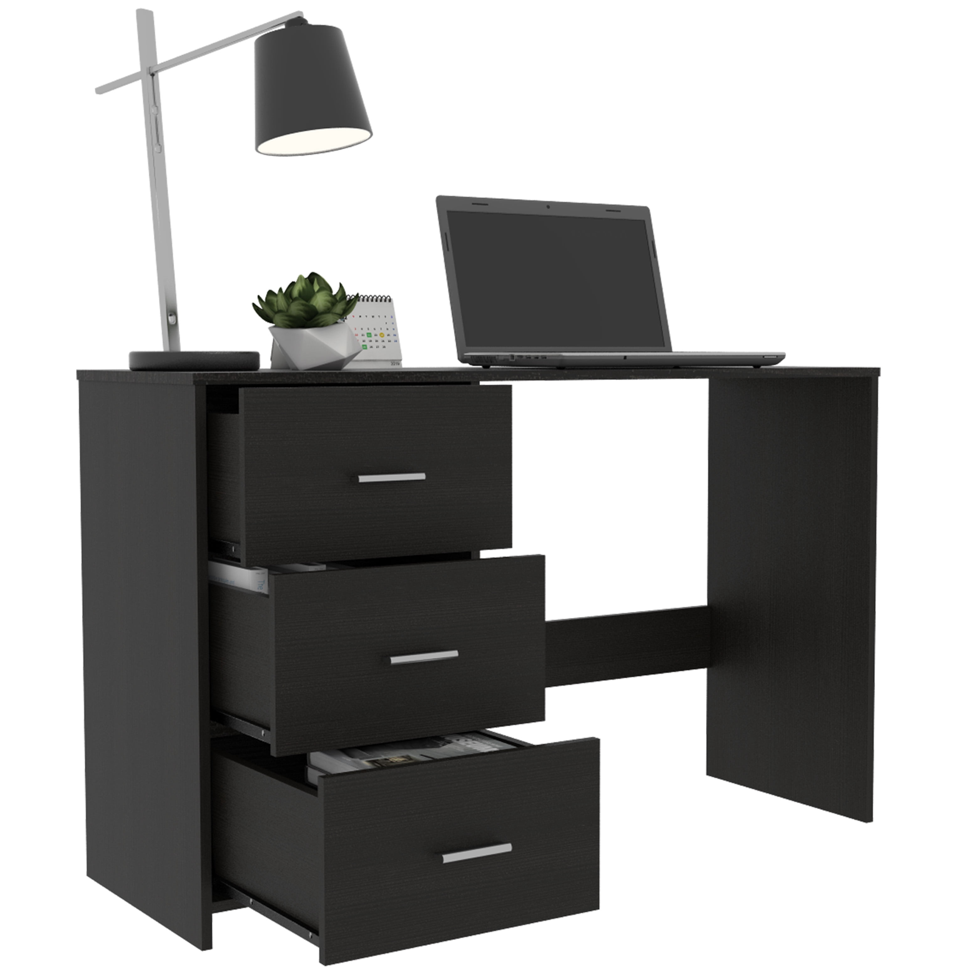 Astoutdoor Classic 3 Drawers Writing Desk - Black