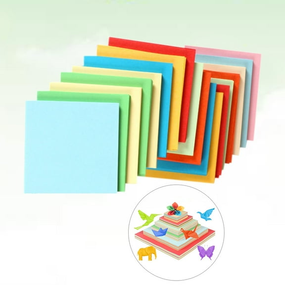ROSENICE 2Pcs Origami Colored Paper for Projects 15x15cm 100 Sheets
