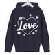 thumbnail image 3 of Sudadera con capucha y estampado de corazón de San Valentín, sudadera de manga larga para niños y niñas, chaqueta para niñas de talla mediana y grande., 3 of 7