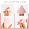 thumbnail image 4 of 6 Pieces Powder Puff for Face Powder, Triangle Makeup Puff, Cotton Velour Triangle Face Puffs for Setting, Contouring, Under Eyes, and Corners, 2.76-inch Normal Size, with Strap, Beauty Tool, 4 of 5