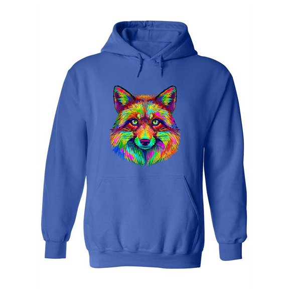 Neon Fox Head Hoodie Women -Image by Shutterstock, Female x-Large
