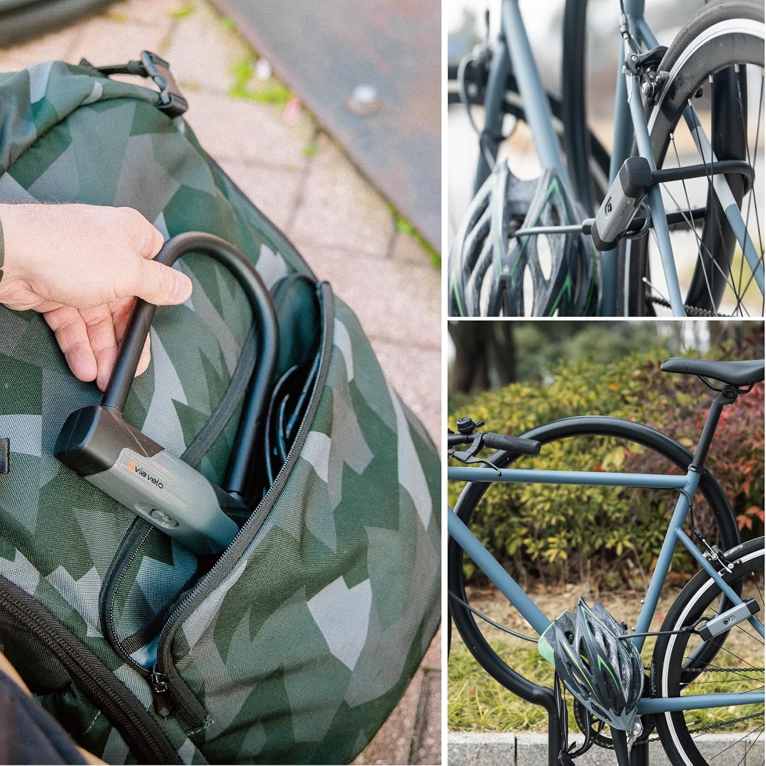 Bike U-Lock with Cable, Heavy Duty Anti-Theft Bicycle U Locks with 8mm Braided Steel and 3 Keys, 4ft Length Security Cable for Bike, Scooter Mountain Road Bike