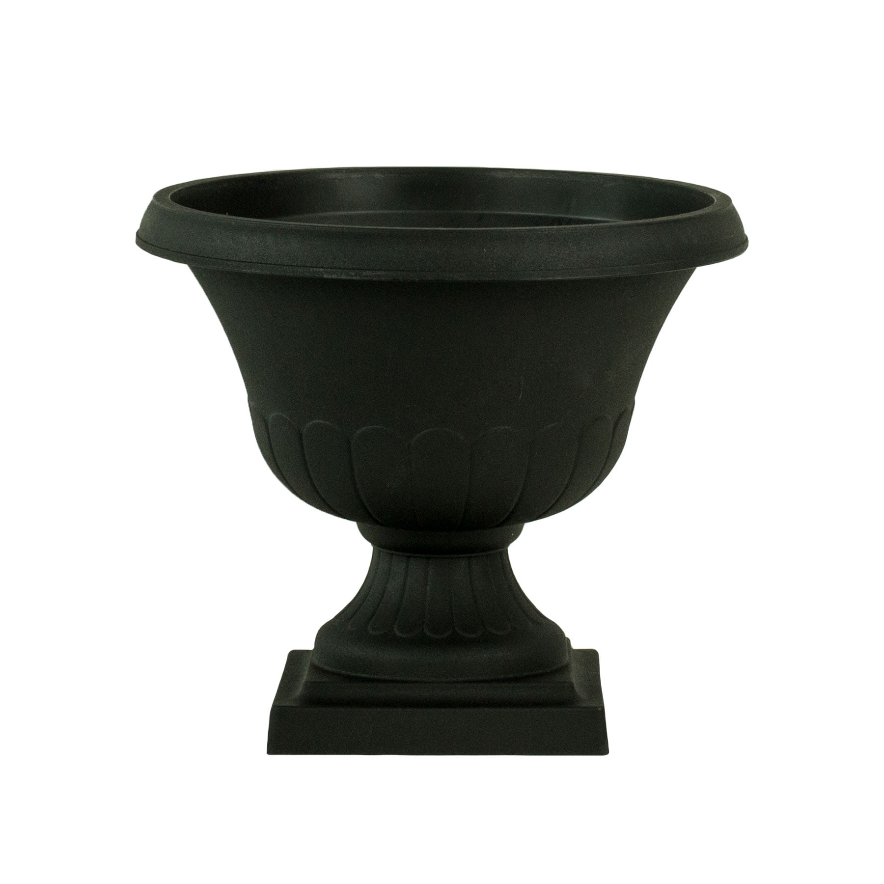 12 Inch Flat Black Classic Urn Planter for Indoor and Outdoor Use by