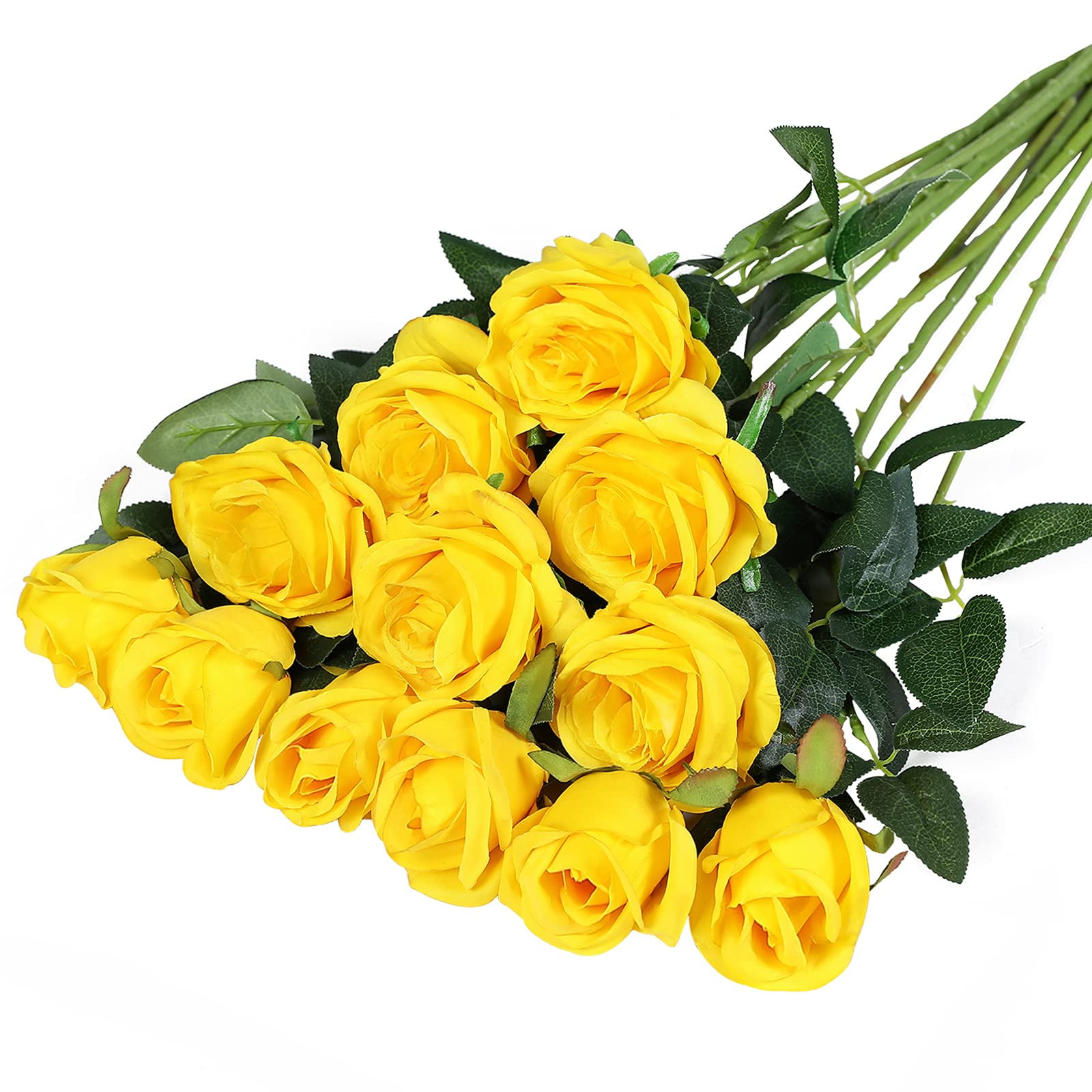 Decorating flowers 12PCS Artificial Silk Flowers Realistic Roses