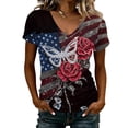 thumbnail image 3 of 250 Anniversary Usa Shirt Women Short Sleeve Tee Shirts Usa Flag America 250 Merchandise Independence Day Patriotic Tshirts, 3 of 6