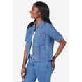 thumbnail image 4 of Jessica London Women's Plus Size Short Sleeve Denim Jacket, 4 of 5