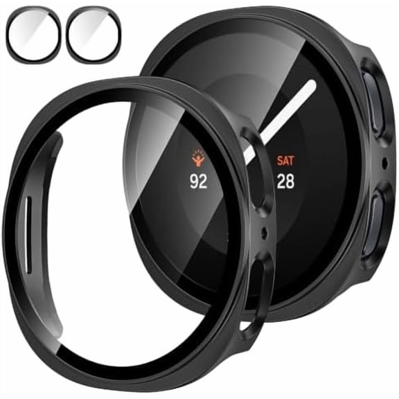 2‑Pack Protective Case for Samsung Galaxy Watch 8/9 44mm, Hard PC Bumper with Tempered Glass, Anti‑Scratch Shock‑Proof Smartwatch Accessory