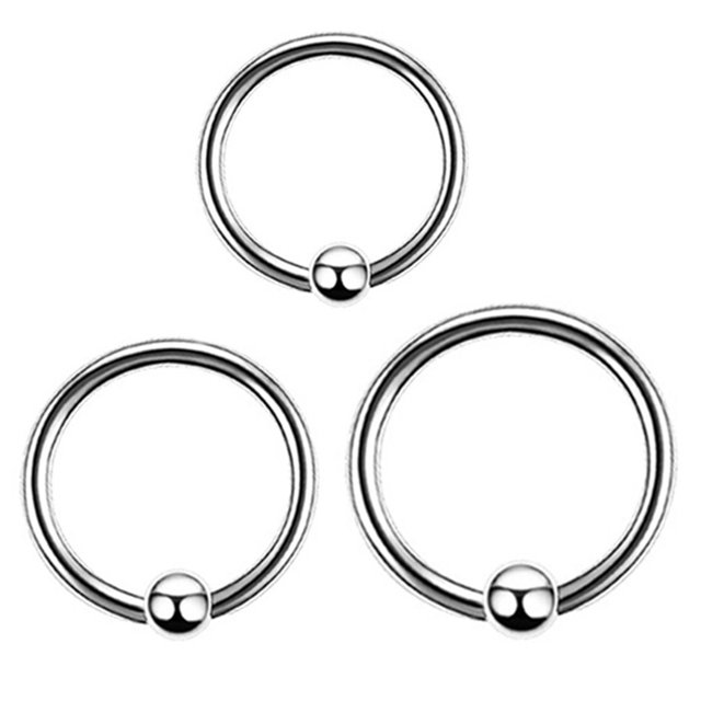 Nose Piercing Hoops Decorative 3PCS Stainless Steel Circle Lip Rings Nose Rings