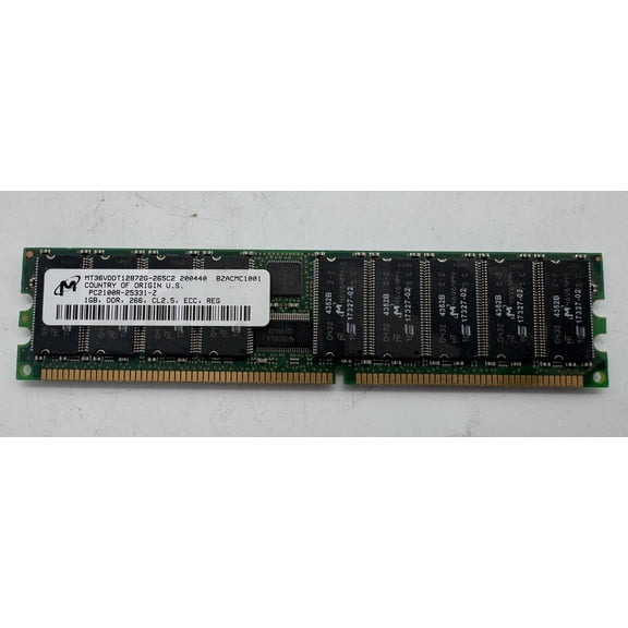 Memory, pc2100r-25331-z 1gb, ddr, 266, cl2.5, ecc, reg