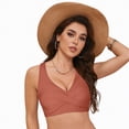 thumbnail image 3 of HCNTES Women's Solid Triangle Bikini Top Sexy Halter String Micro Bathing Suits Tops(XXL,a73-Coffee), 3 of 7