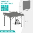 thumbnail image 4 of VECELO Plastic Folding Table with Mesh Bag, Indoor Outdoor Heavy Duty Portable for Picnic, Parties, Camping, Events, Grey, 4 of 10