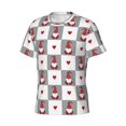 thumbnail image 5 of Vsdgher Gnomes and Hearts Print Men's Dry Fit Mesh Athletic Shirts Moisture Wicking Tennis T-Shirt Tops, 5 of 9