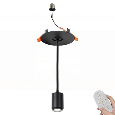 FSLiving 7W LED Recessed Mounted Instant ON Pendant Light with Flexibly Rotatable Light Goose Neck Head Adjustable 3CCT for Sloped Ceiling Adjustable Zoom Recessed Light Conversion Kit Living Room
