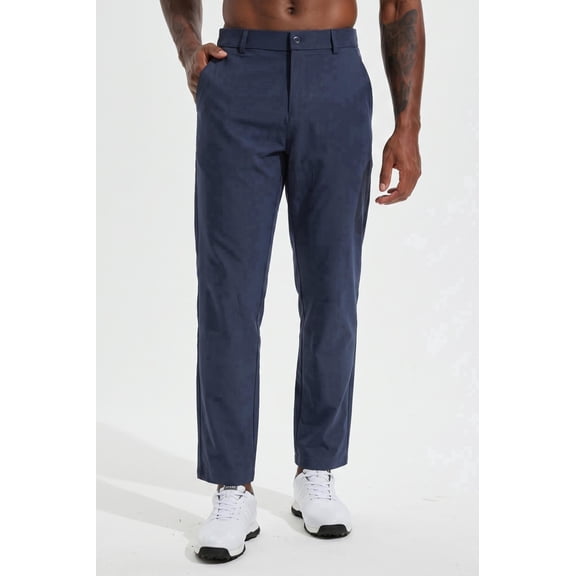 MASKERT Men's Golf Pants-34"Lightweight Stretch Work Dress Office Travel Slacks Business Casual Trousers Navy Blue