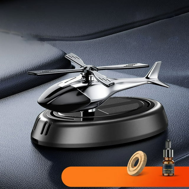 Automatic Solar Power Rotating Airplane Helicopter Car Perfume Auto Alloy