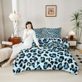 thumbnail image 4 of Homewish Cheetah Print 3-Piece Full Size Comforter Sets for Female Men,Black Blue Bedding Comforter Set,Geometric Stripes Lightweight Bedding Sets,Ultra Soft Home Decor,Reversible, 4 of 8