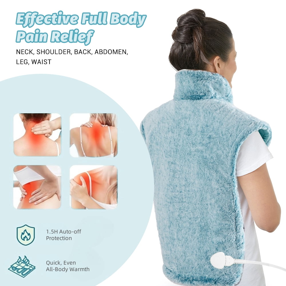 24"x36" Heating Pads for Neck and Shoulder, Back Heating Vest Fast Heating with 6 Heat Settings,Blue