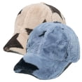 thumbnail image 1 of Gorras de béisbol para mujer, gorras de sol unisex de moda, gorras de verano e invierno de tamaño ajustable, gorra de béisbol de felpa de piel de conejo sintética con estampado de pentagrama, 1 of 5