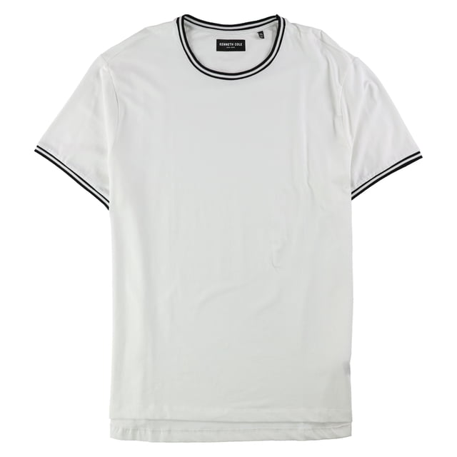 Camiseta básica Kenneth Cole con ribete para hombre color blanco talla mediana