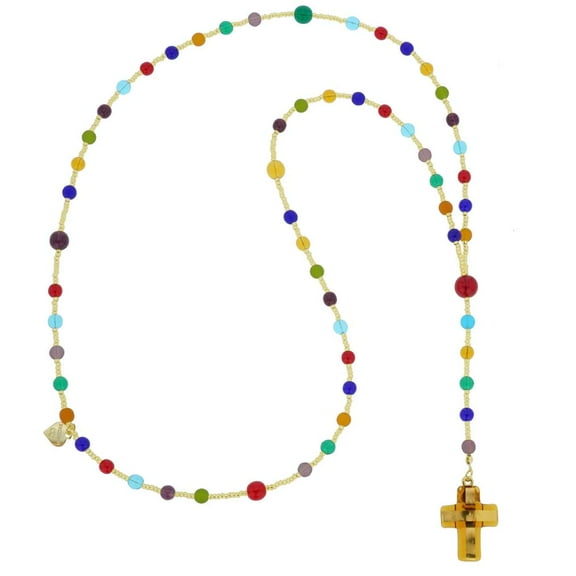 GlassOfVenice Murano Glass Italian Rosary - Golden Brown
