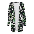 thumbnail image 4 of successthop Womens Printed Color Long Sleeve Cardigan Temperament Loose Comfortable Cardigan plus Size Plush Coat Long Cardigans with Pockets Everyday Wear Vacation Outfits Going Out Cardigan Blue L, 4 of 5