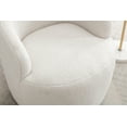 thumbnail image 6 of Swivel Accent Chair, Upholstered Fabric Swivel Barrel Chair,  360 Degree Round Swivel Chair for Living Room Bedroom Waiting Room, Ivory, 6 of 7